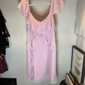 Bar III Light Pink Backless Ruffle Dress